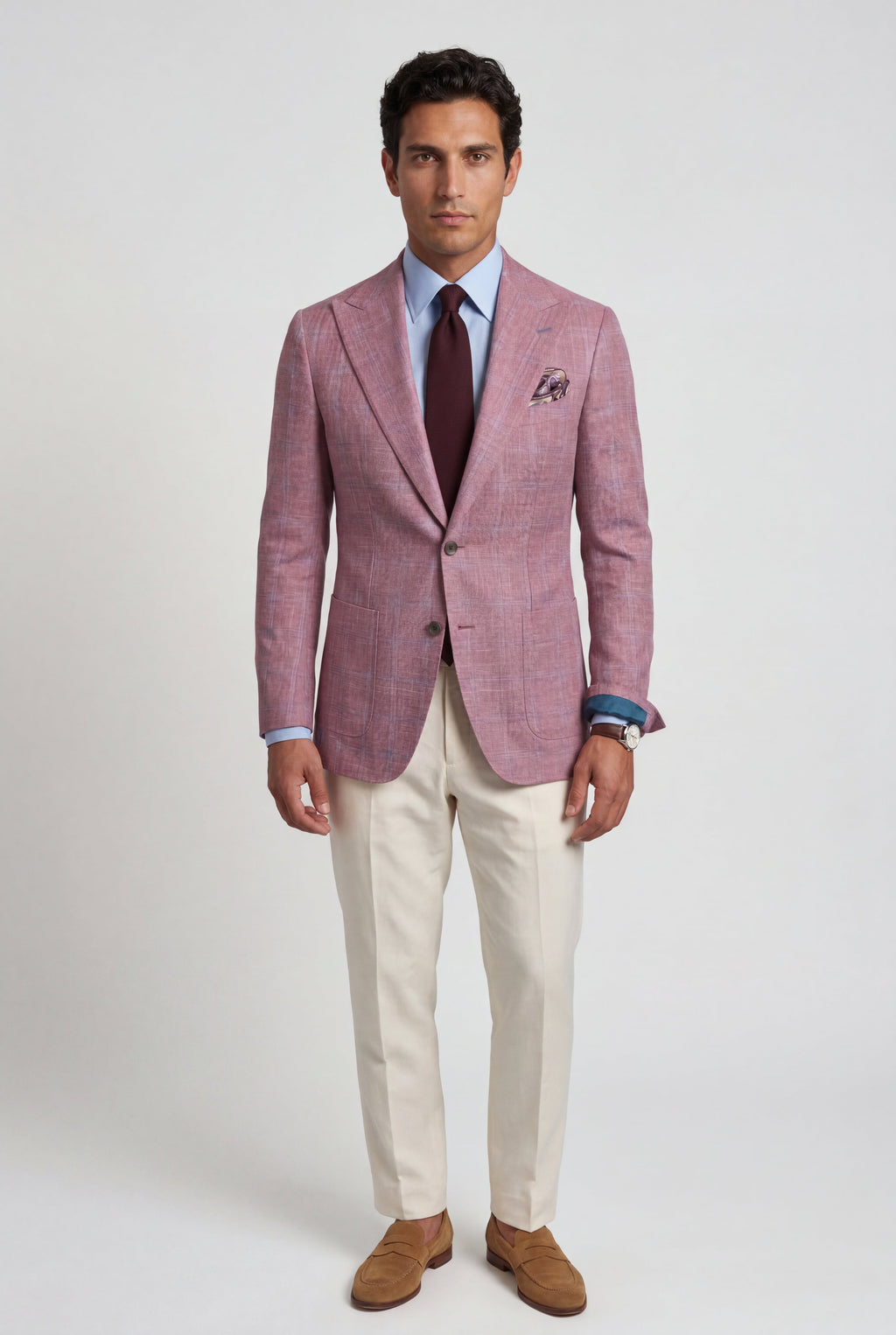 Liam | Men's Windowpane Check Tailored Slim Fit Blazer
