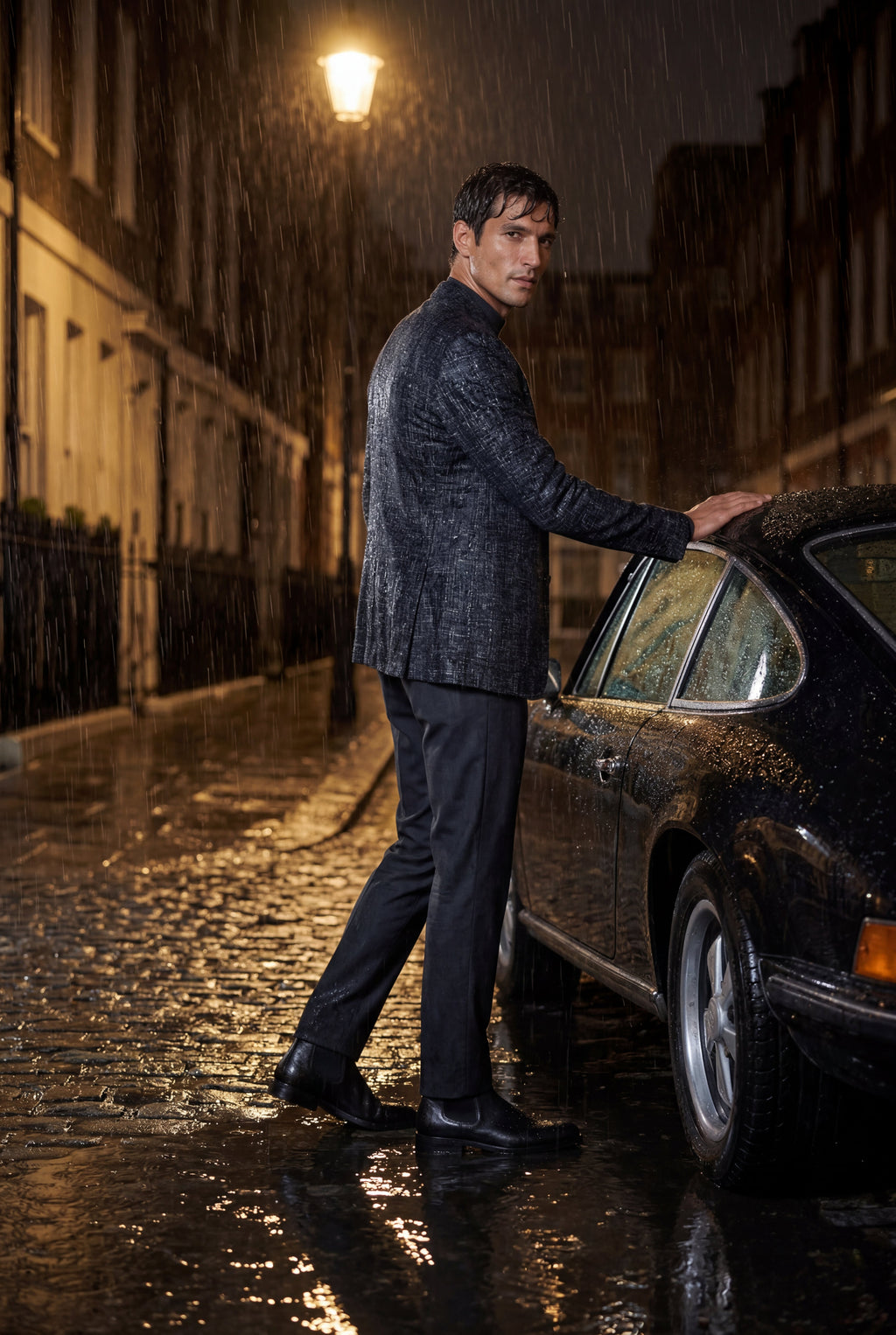 Liam | Men's Windowpane Check Tailored Slim Fit Blazer