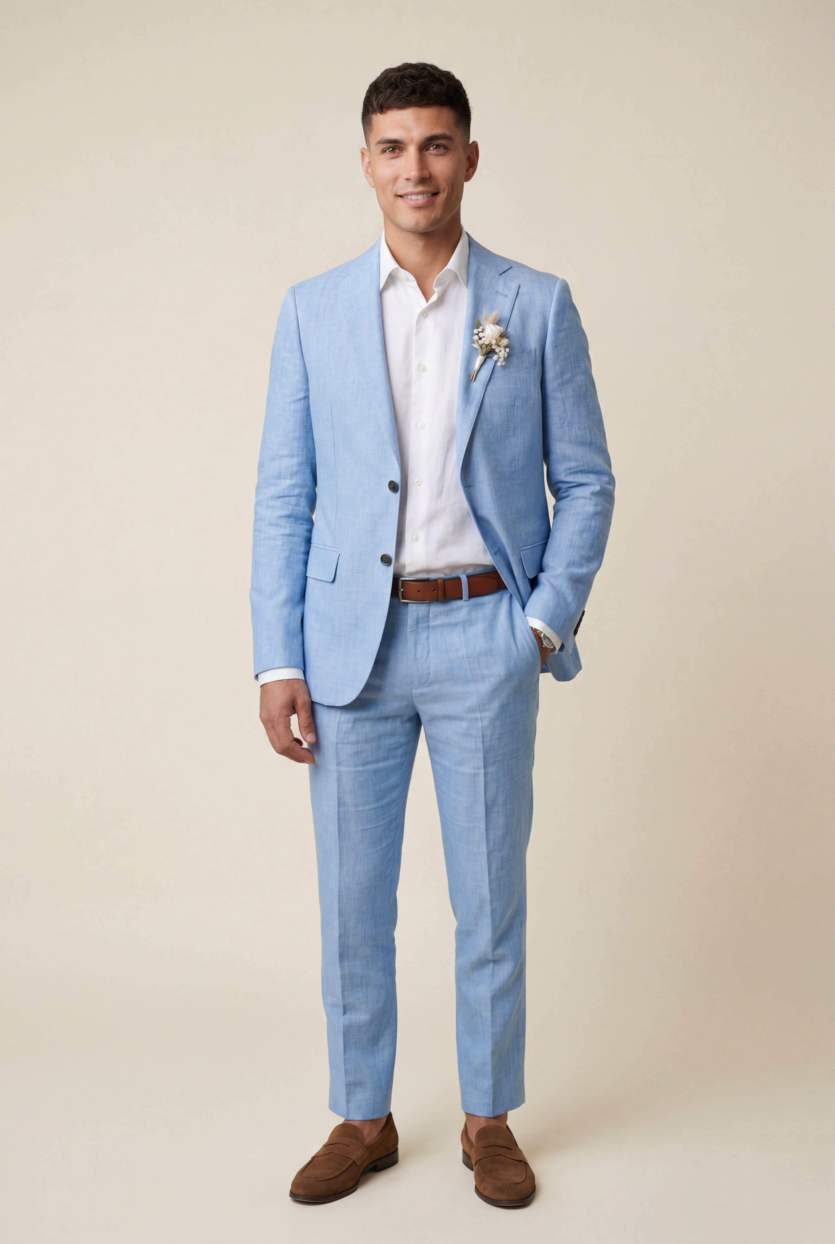 Liam | Pastel Slim Fit Two-piece Suit with Notched Lapel