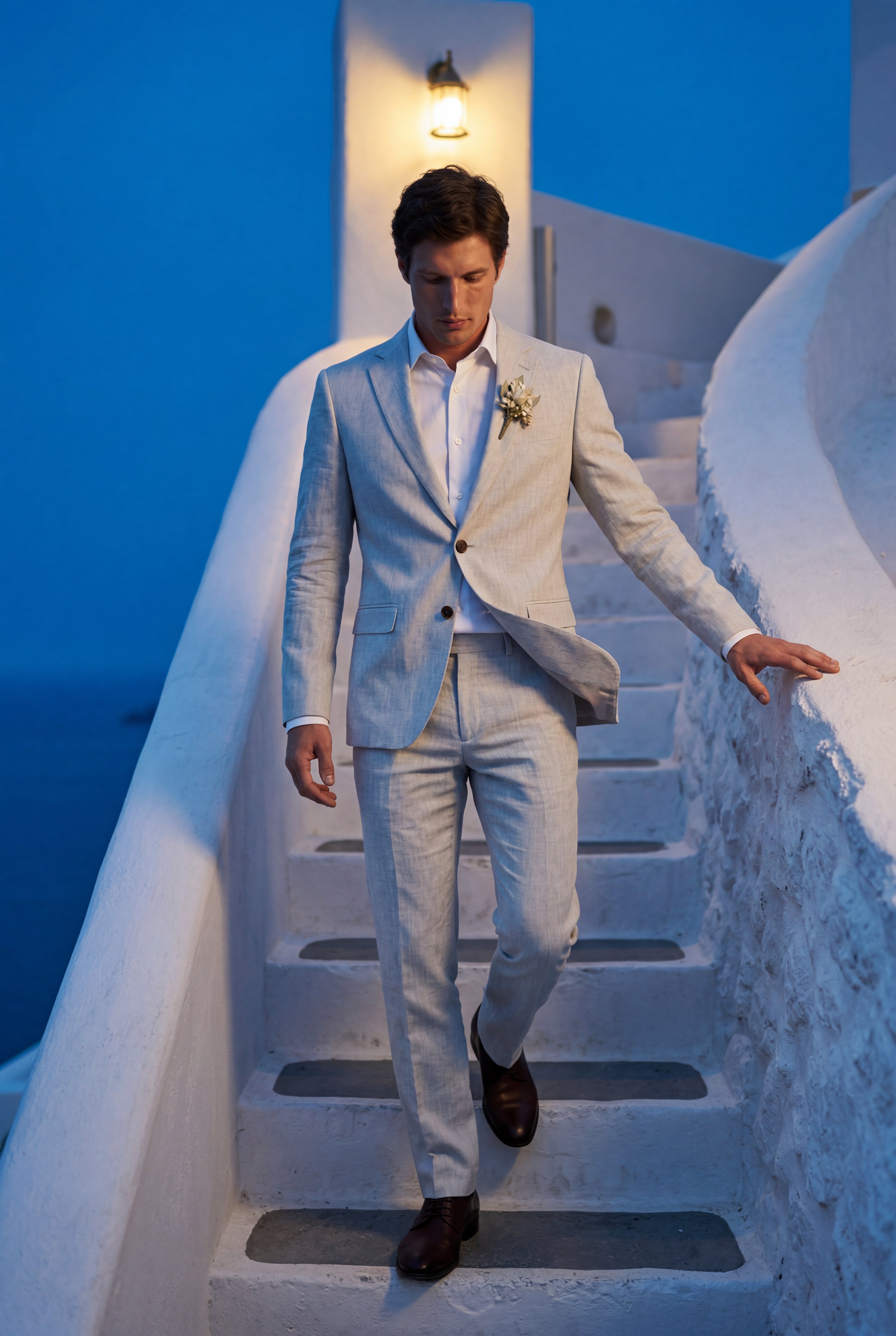 Liam | Pastel Slim Fit Two-piece Suit with Notched Lapel