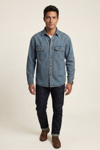 Kian | Pinstripe Button-up Shirt with Chest Pockets