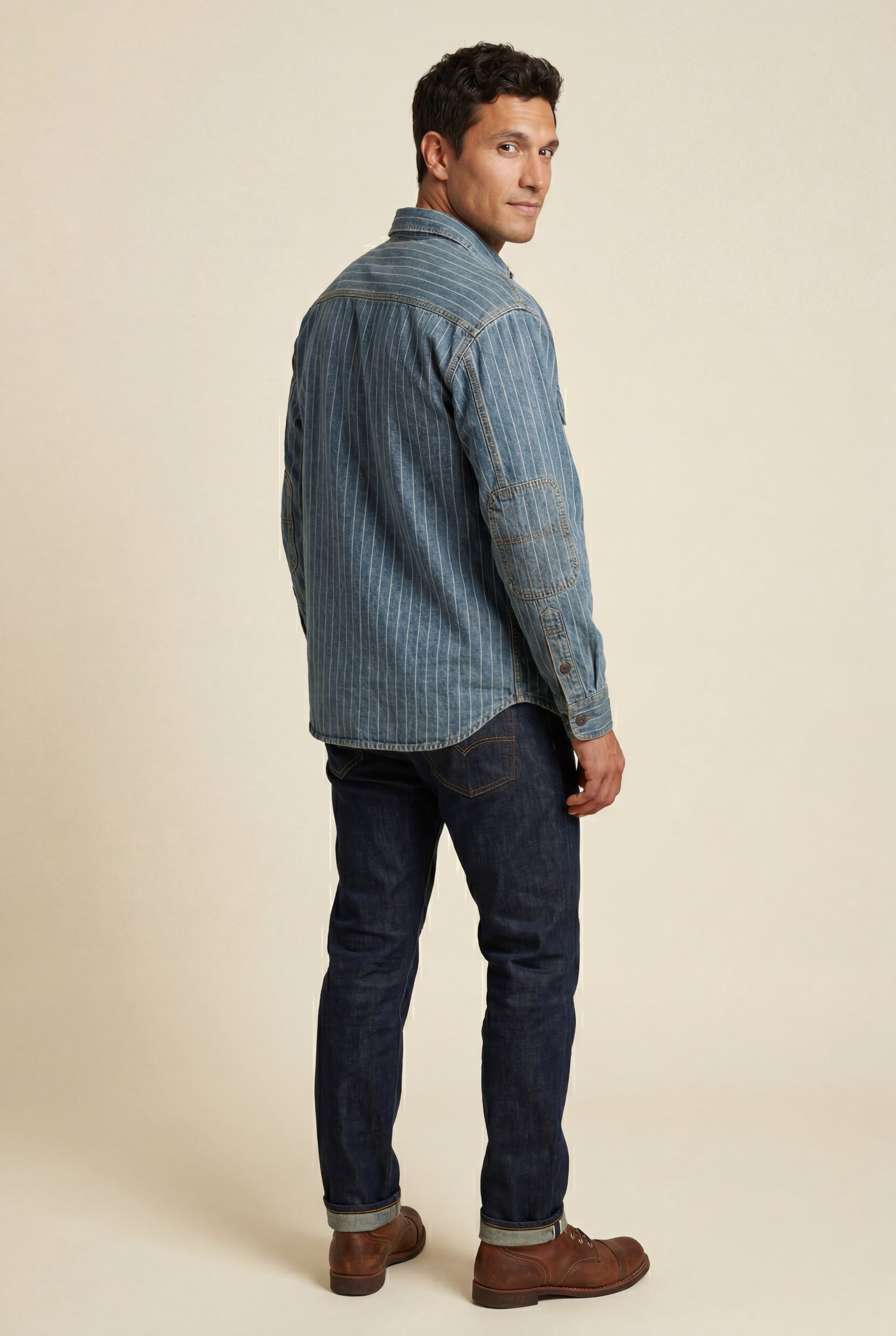 Kian | Pinstripe Button-up Shirt with Chest Pockets