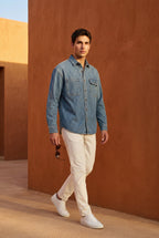 Kian | Pinstripe Button-up Shirt with Chest Pockets