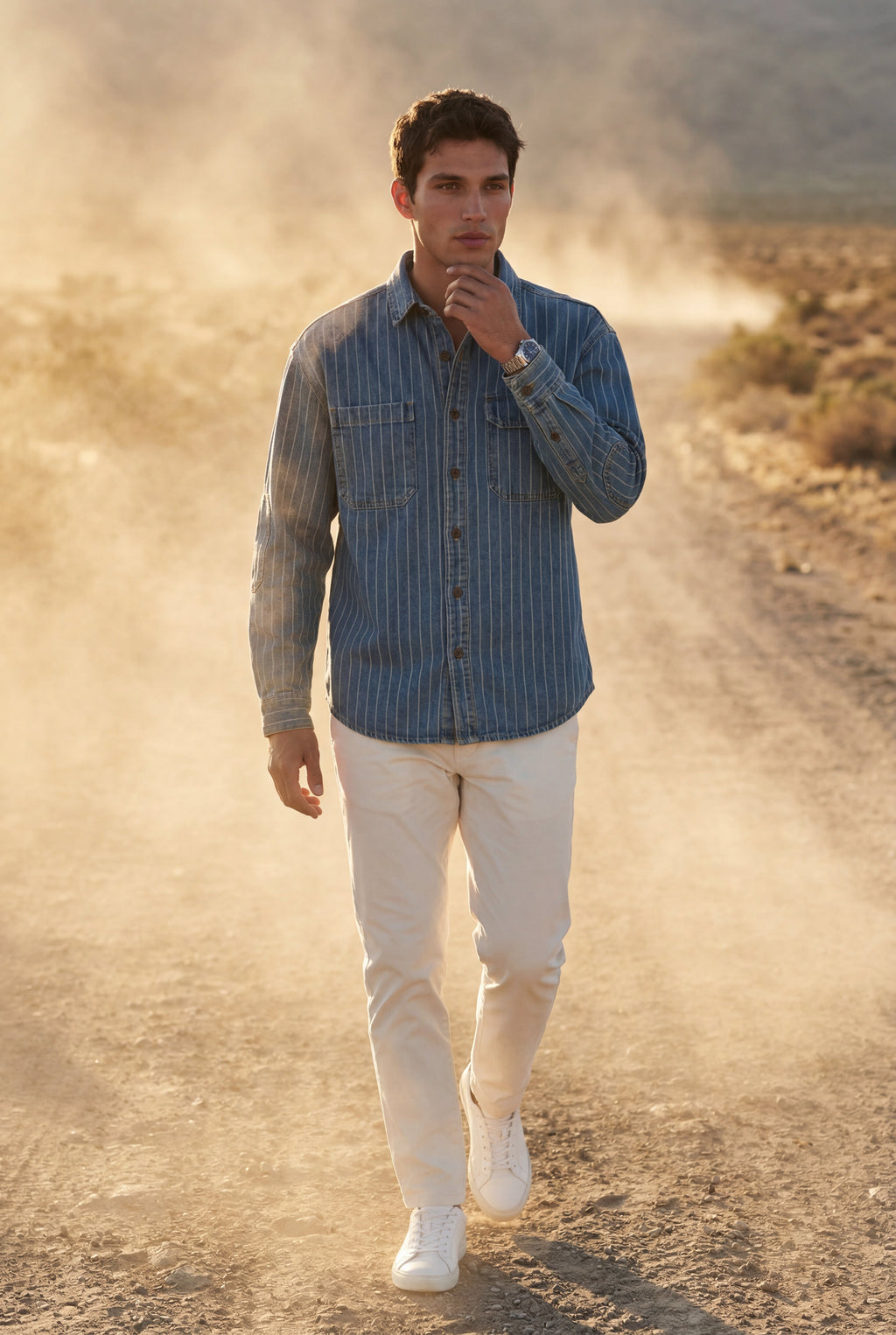 Kian | Pinstripe Button-up Shirt with Chest Pockets