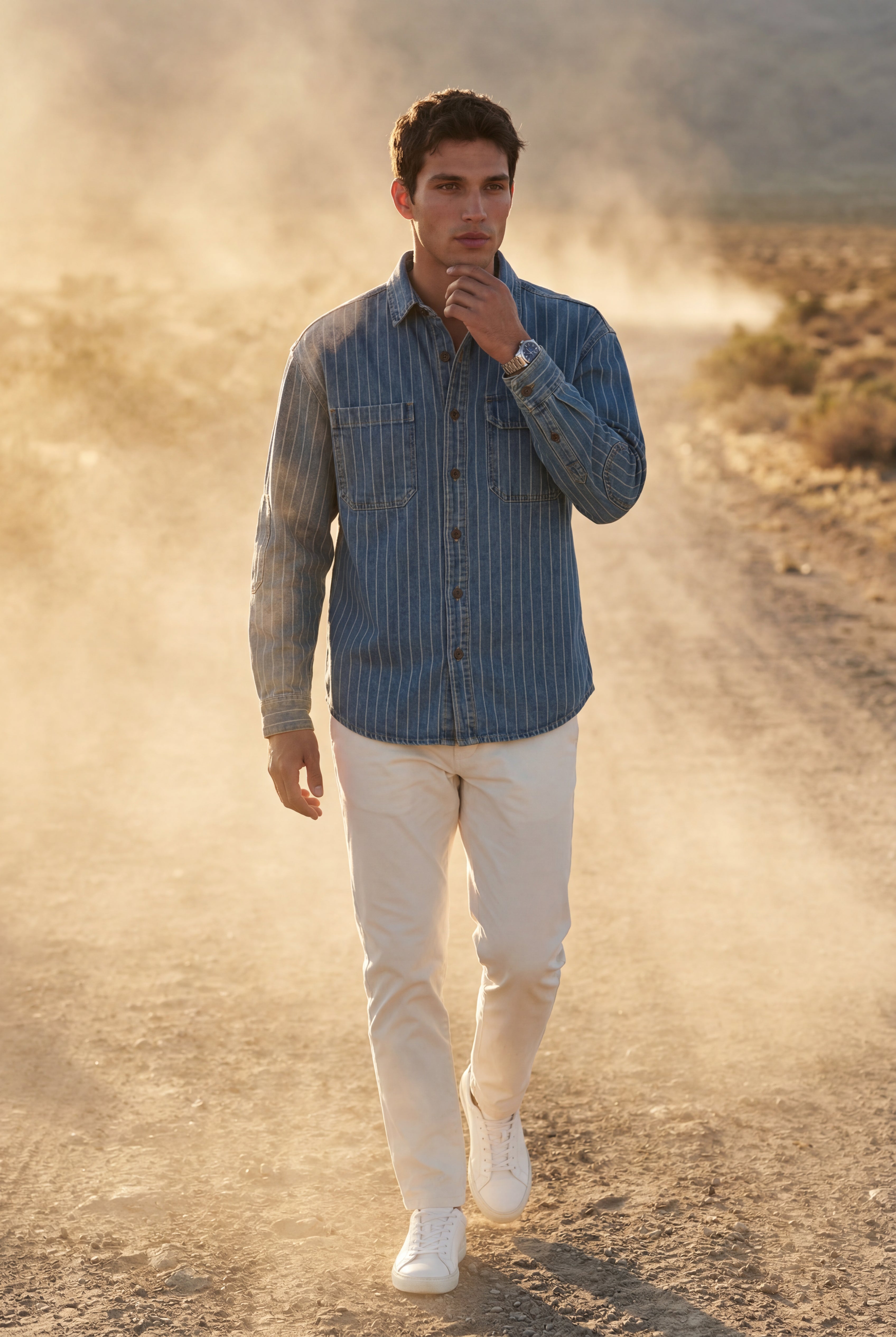 Kian | Pinstripe Button-up Shirt with Chest Pockets