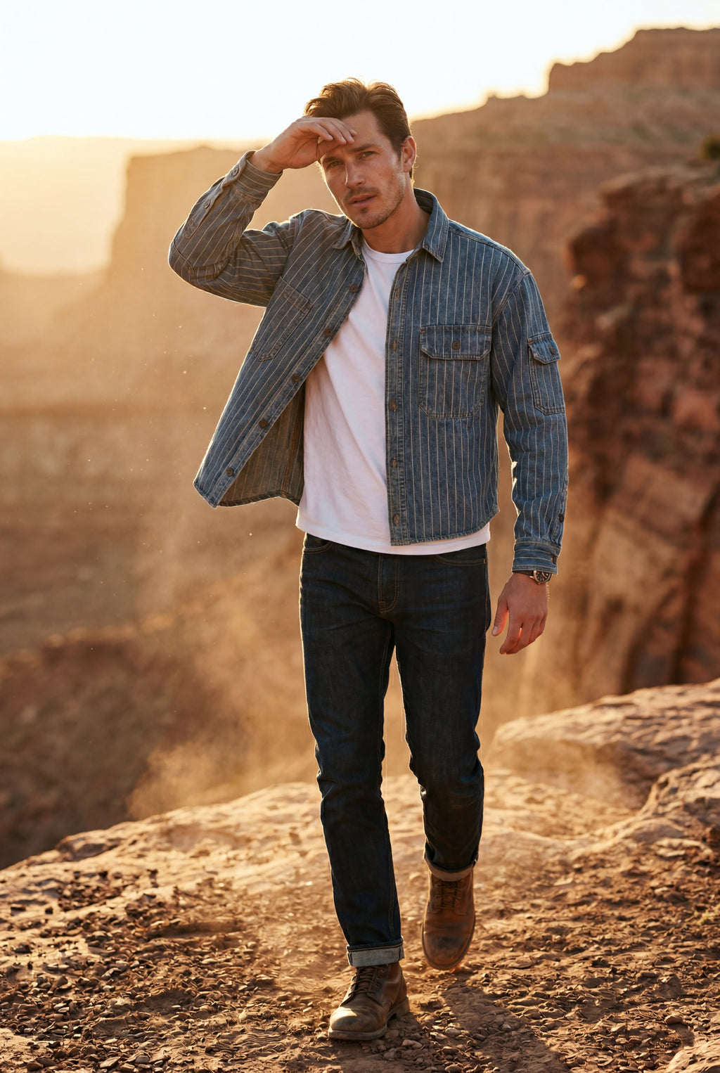 Kian | Pinstripe Button-up Shirt with Chest Pockets