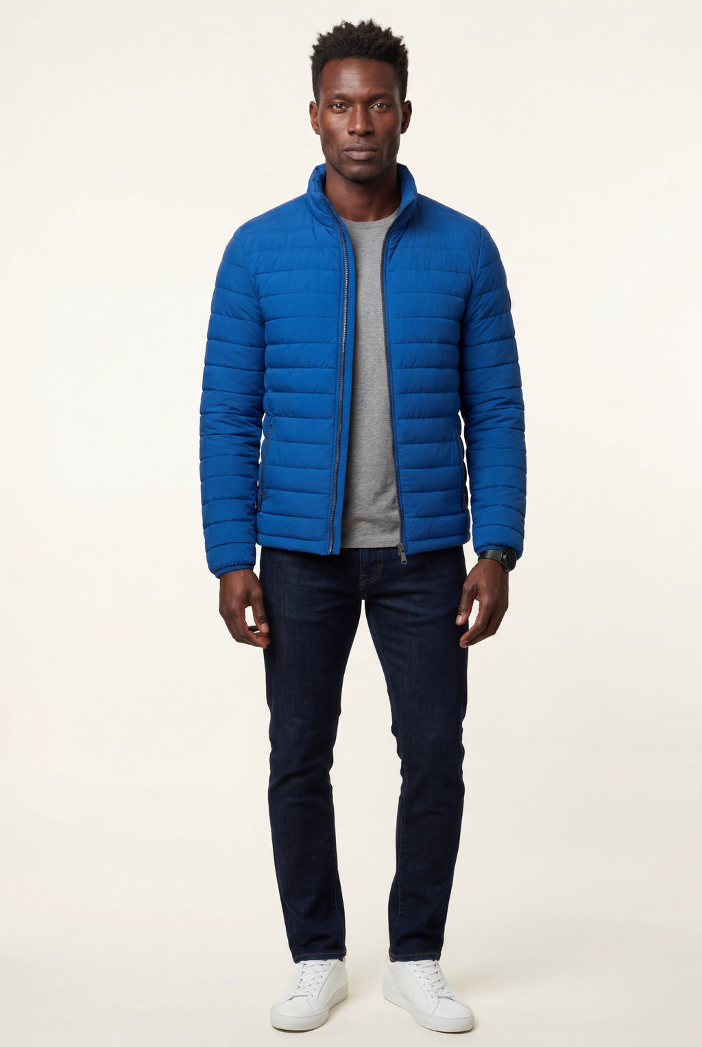 Liam | Quilted Stand Collar Lightweight Puffer Jacket