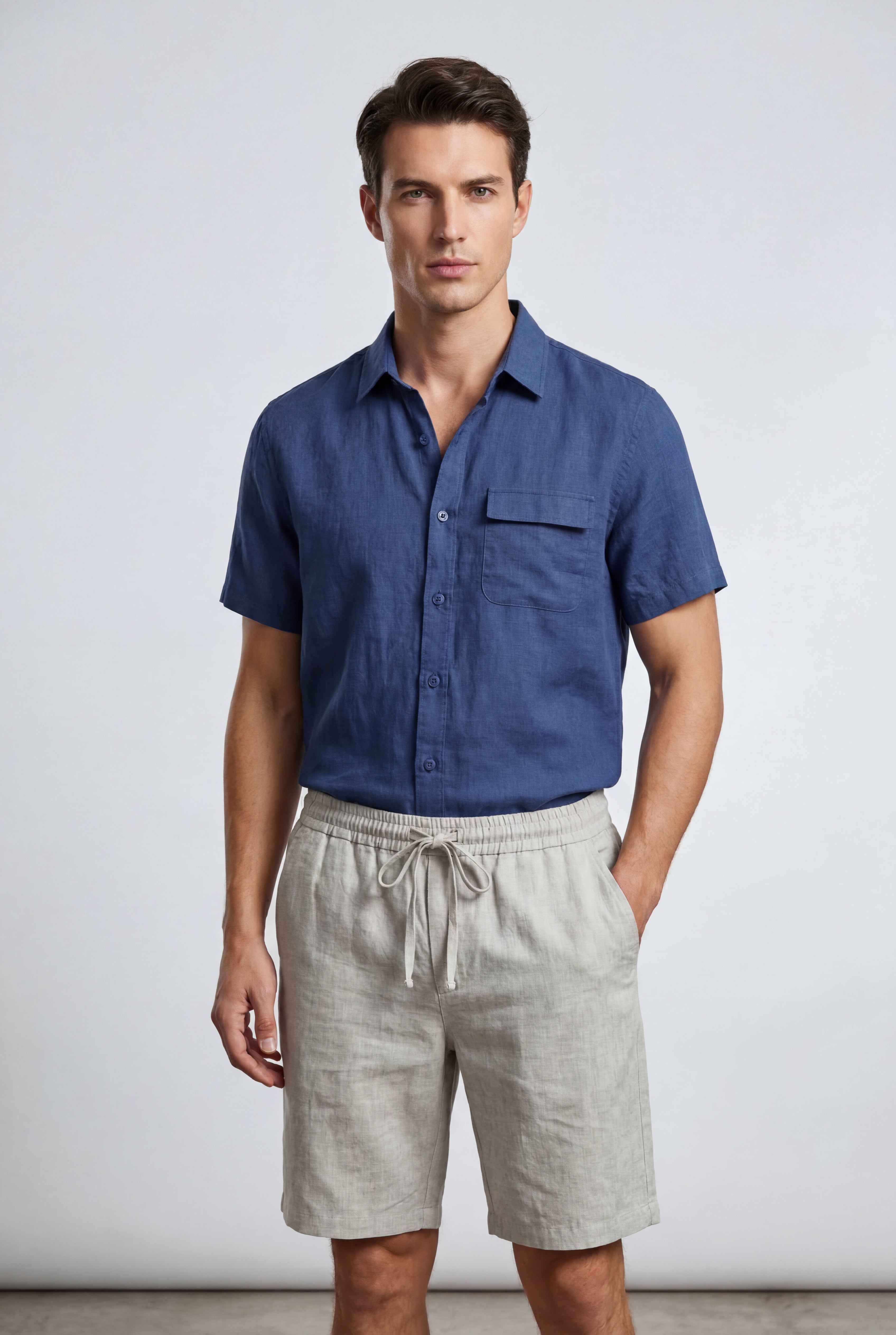 Liam | Relaxed Fit Above Knee Drawstring Shorts
