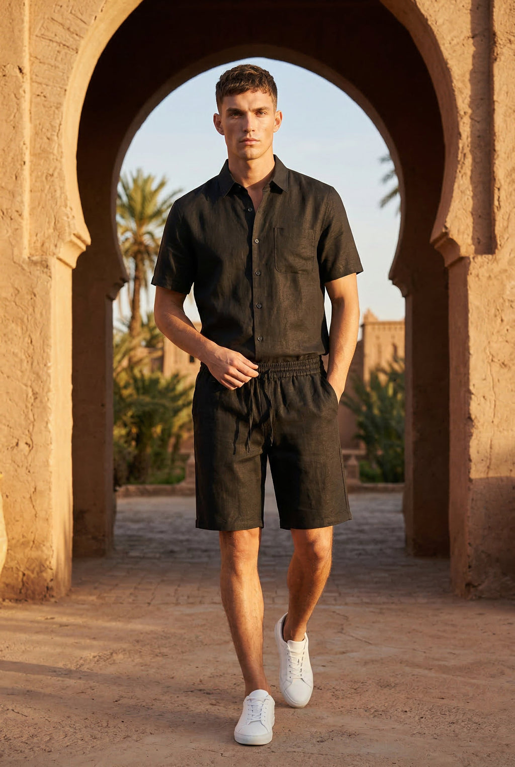 Liam | Relaxed Fit Above Knee Drawstring Shorts