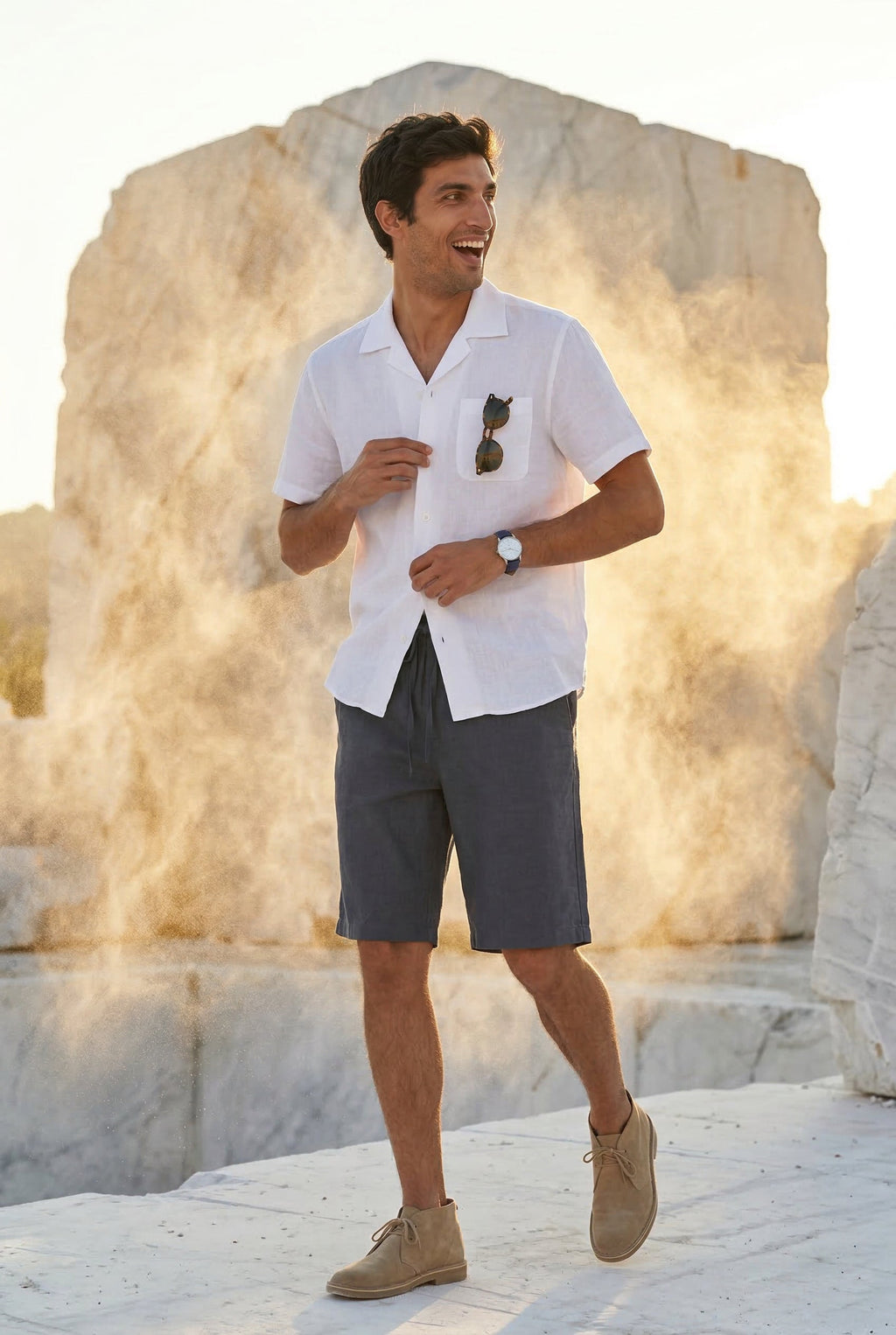 Liam | Relaxed Fit Above Knee Drawstring Shorts
