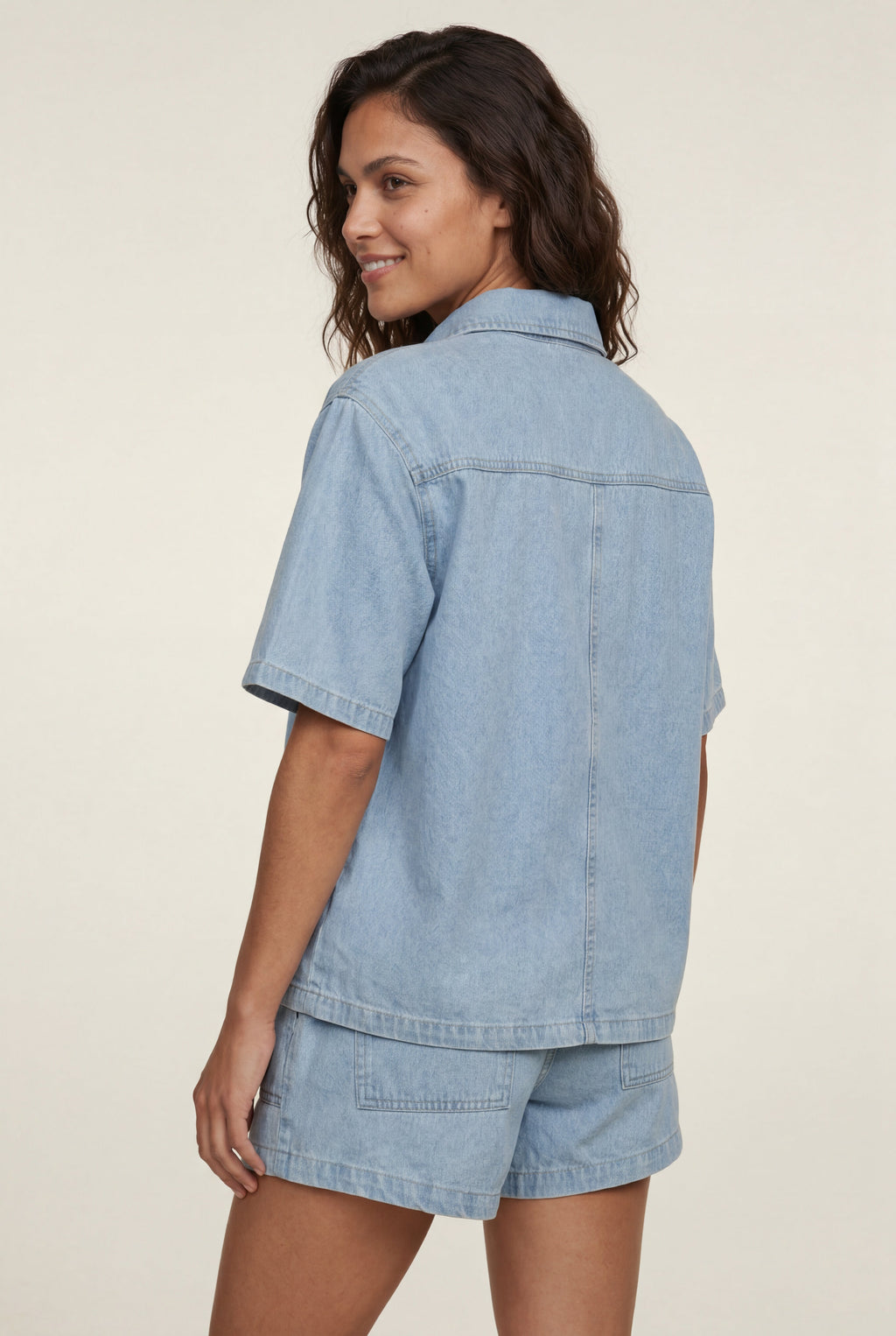 Relaxed Fit Shirt and Shorts Set with Tie Waist | Elcevi