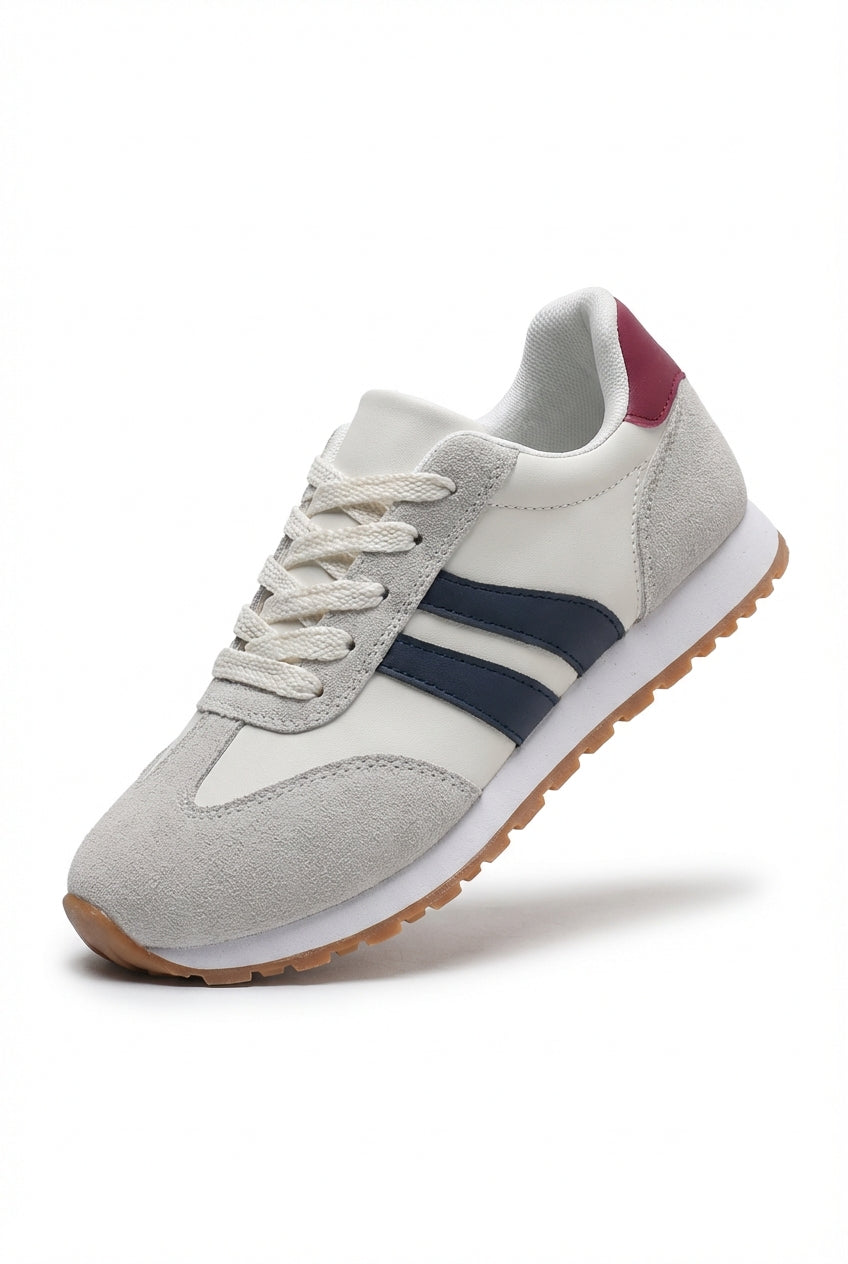 Lia | Retro Color-block Lace-up Walking Sneakers