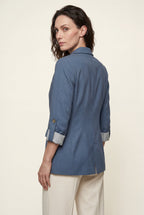 Roll-tab Sleeve Single-breasted Relaxed Blazer | Elcevi