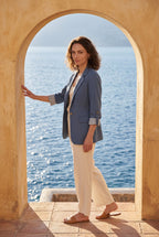 Roll-tab Sleeve Single-breasted Relaxed Blazer | Elcevi