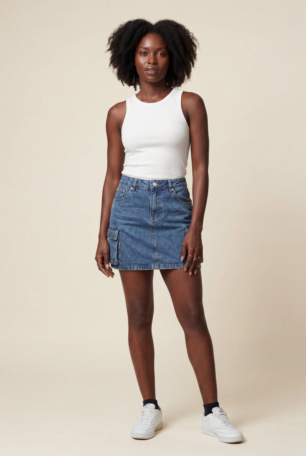 Alyssa | Cargo Pocket A-Line Mini Skirt with Flap Details For Women