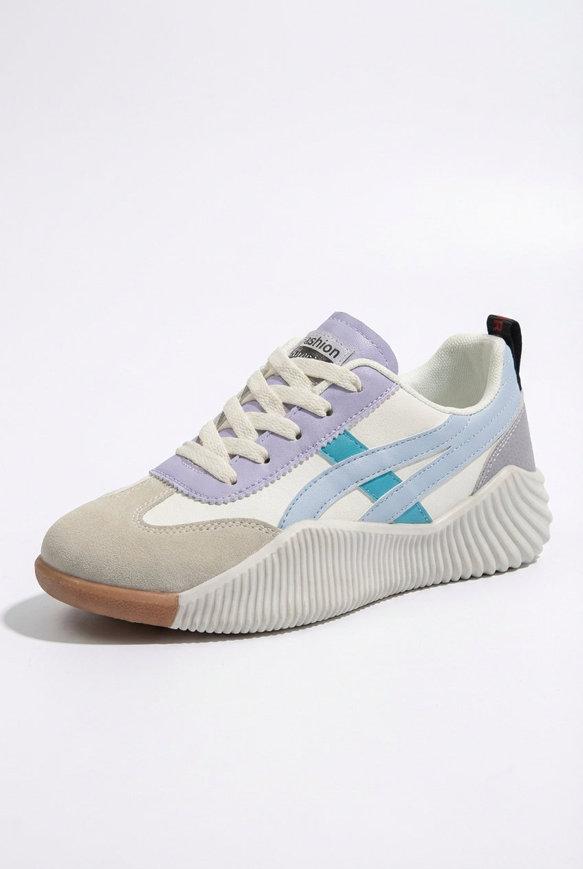 Lia | Women's Chunky Sole Colorblock Lace-Up Sneakers