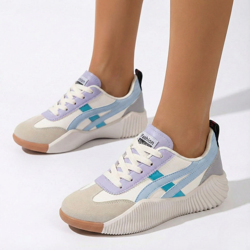Lia | Women's Chunky Sole Colorblock Lace-Up Sneakers