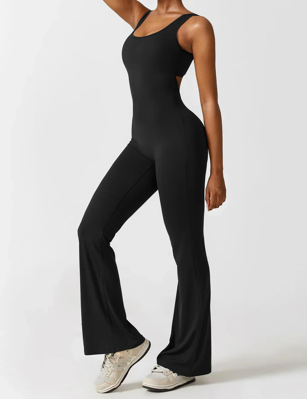 Elena - Flared Jumpsuit with V-Neck and Shaping Fit for Women