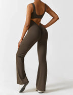 Elena - Flared Jumpsuit with V-Neck and Shaping Fit for Women