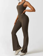 Elena - Flared Jumpsuit with V-Neck and Shaping Fit for Women