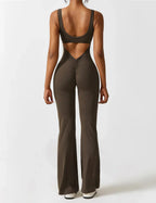 Elena - Flared Jumpsuit with V-Neck and Shaping Fit for Women