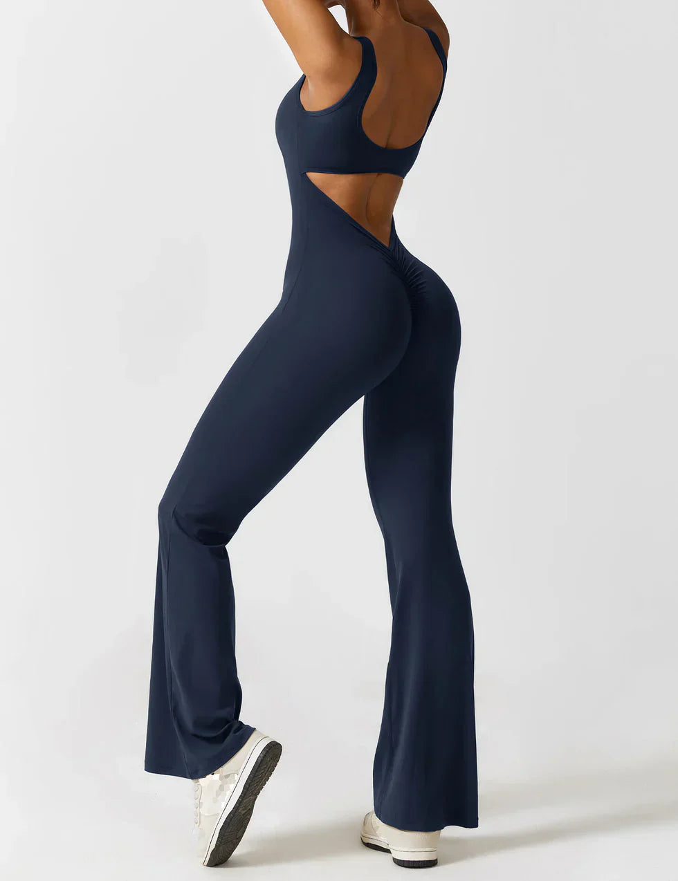 Elena - Flared Jumpsuit with V-Neck and Shaping Fit for Women