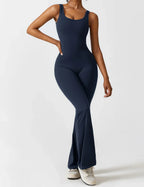 Elena - Flared Jumpsuit with V-Neck and Shaping Fit for Women