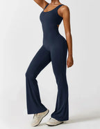 Elena - Flared Jumpsuit with V-Neck and Shaping Fit for Women