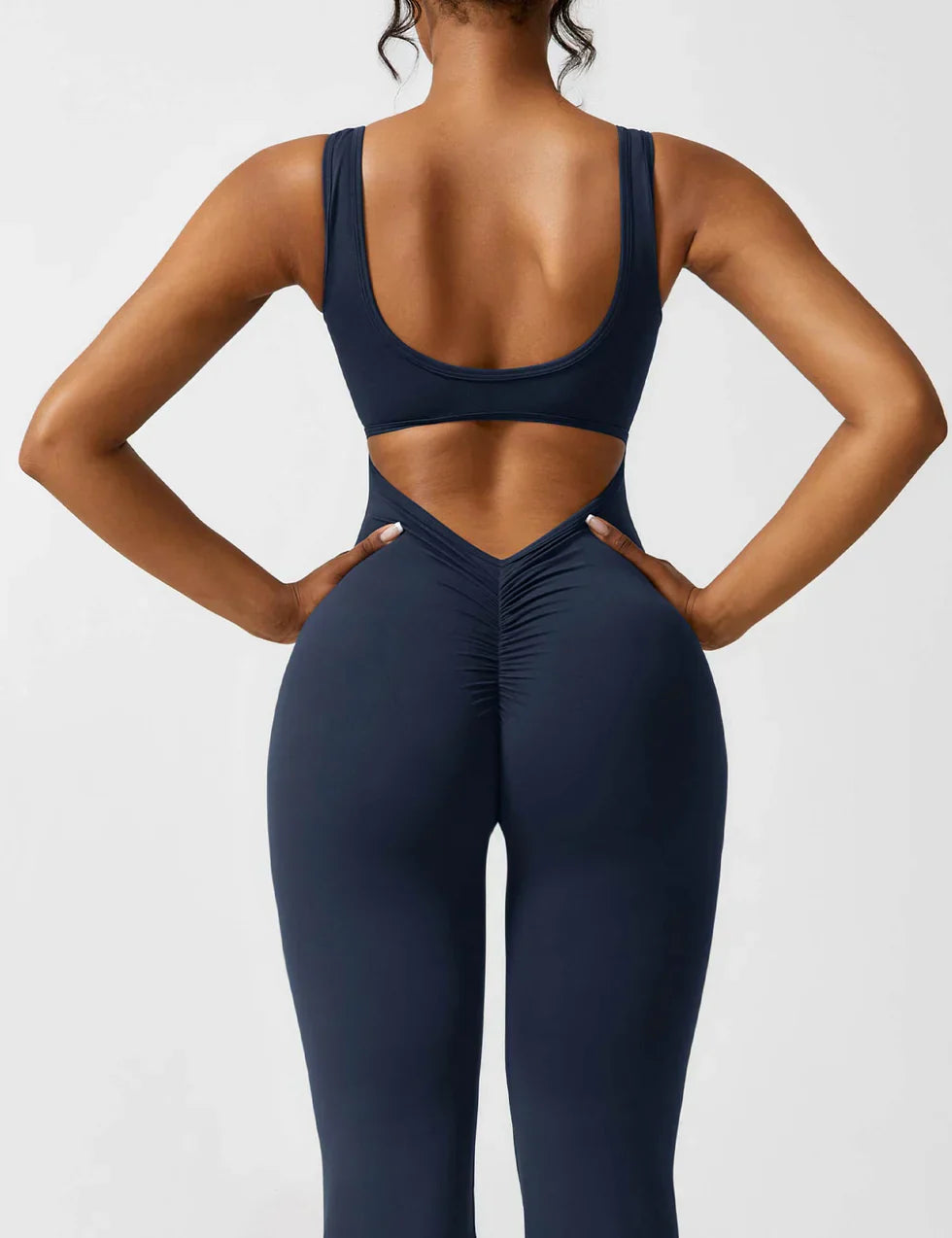 Elena - Flared Jumpsuit with V-Neck and Shaping Fit for Women