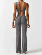 Elena - Flared Jumpsuit with V-Neck and Shaping Fit for Women