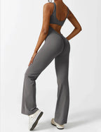 Elena - Flared Jumpsuit with V-Neck and Shaping Fit for Women