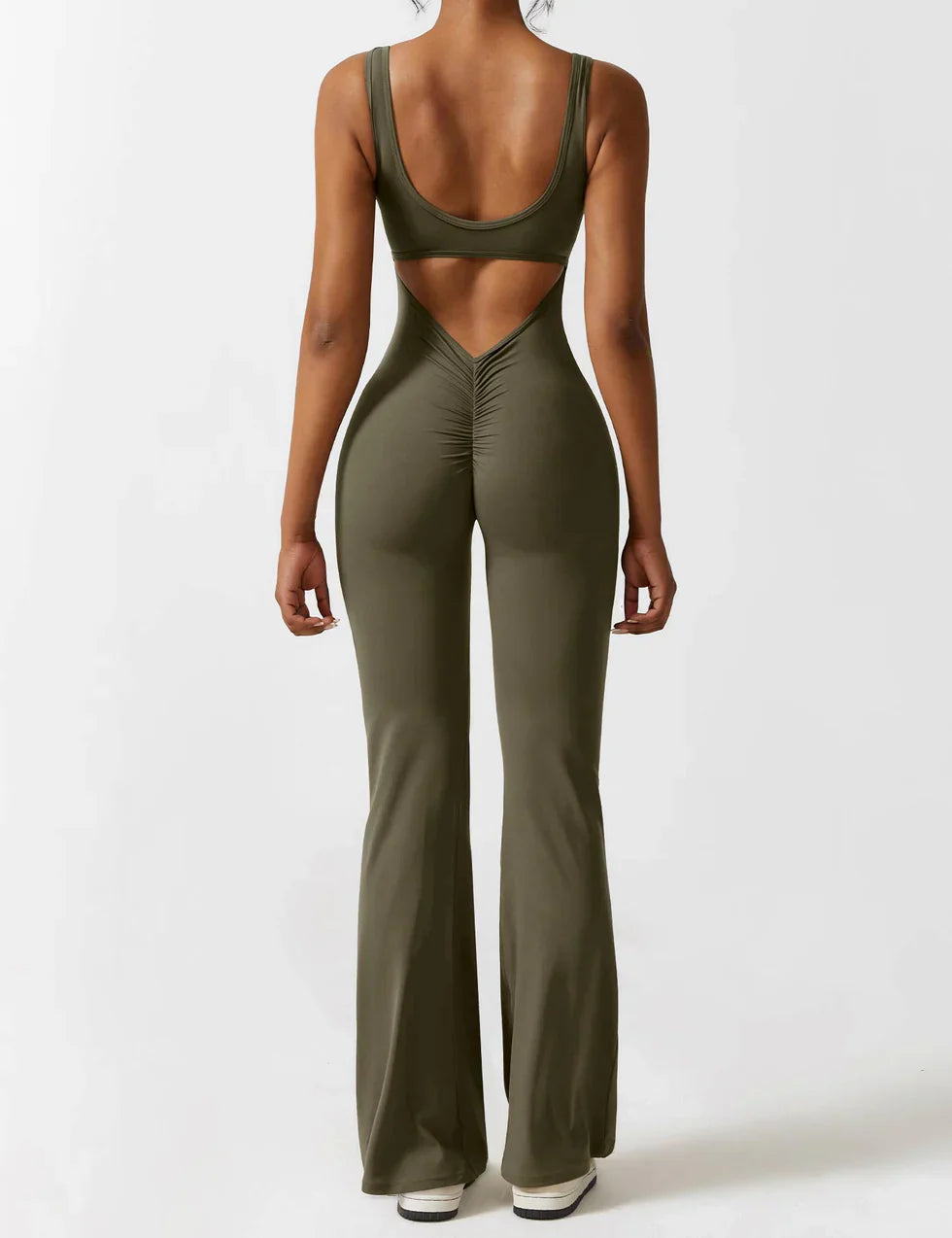 Elena - Flared Jumpsuit with V-Neck and Shaping Fit for Women