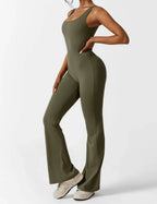 Elena - Flared Jumpsuit with V-Neck and Shaping Fit for Women