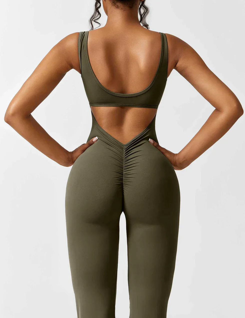 Elena - Flared Jumpsuit with V-Neck and Shaping Fit for Women