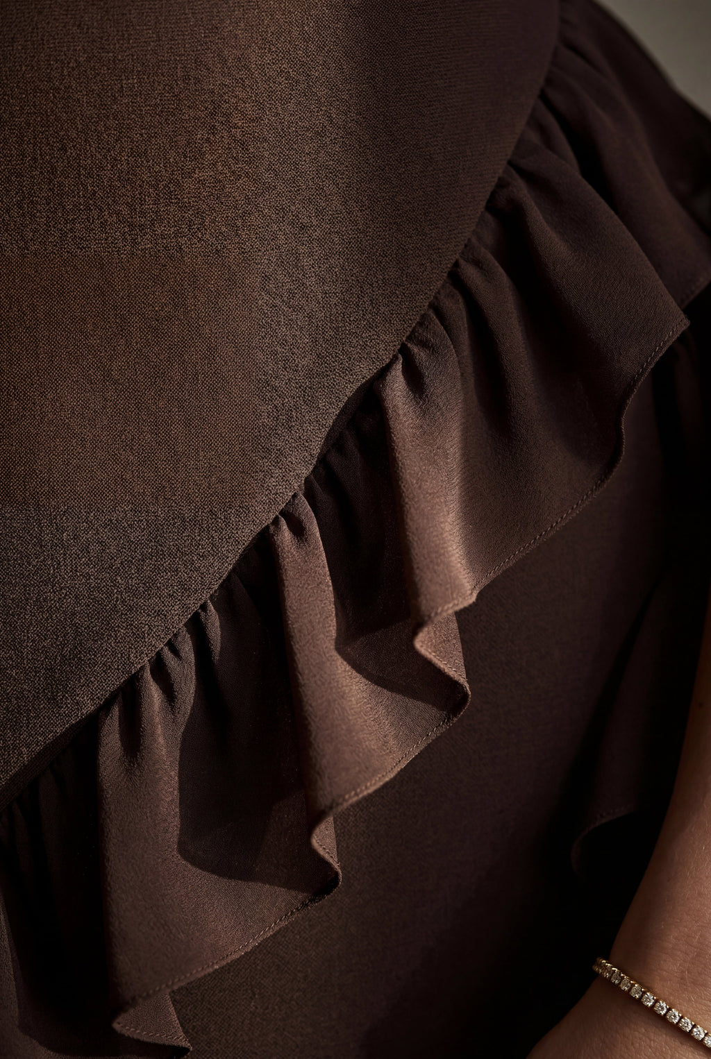 Elcevi | Asymmetric Ruffle Maxi Dress with High Slit For Women