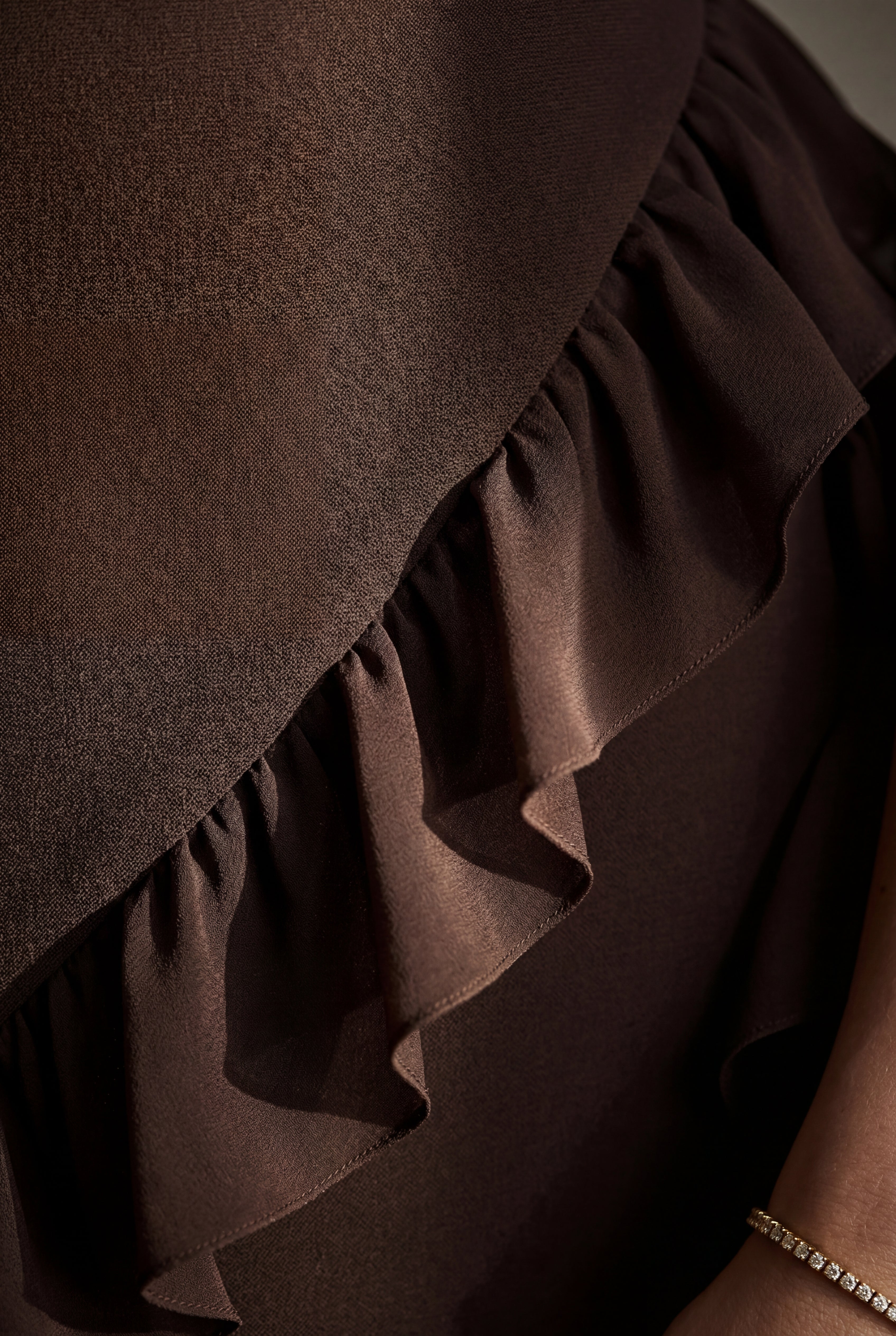 Elcevi | Asymmetric Ruffle Maxi Dress with High Slit For Women