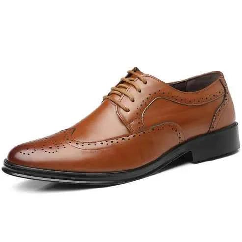 Liam | Glossy Wingtip Brogue Oxford Dress Shoes