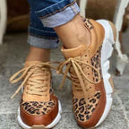 Lia | Leopard Print Panel Chunky Sole Sneakers