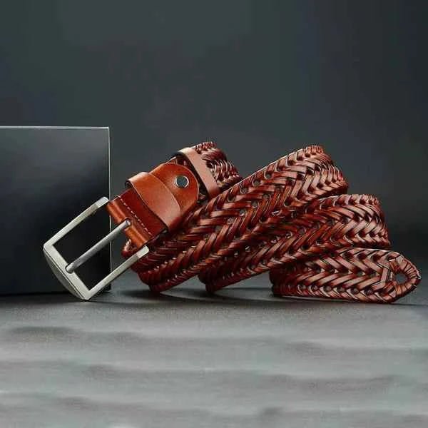Kian | Men's Braided Textured Pin Buckle Casual Belt