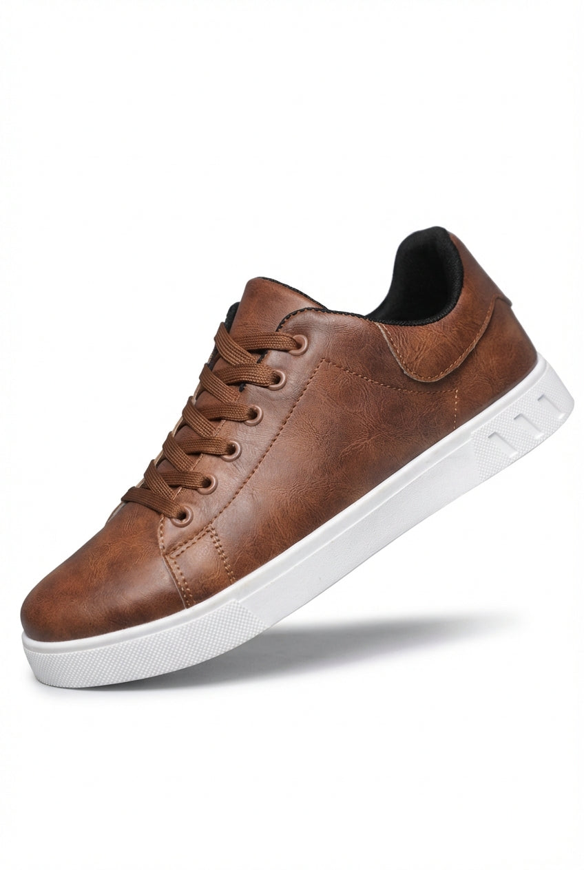 Liam | Minimalist Faux Low-top Lace-up Sneakers