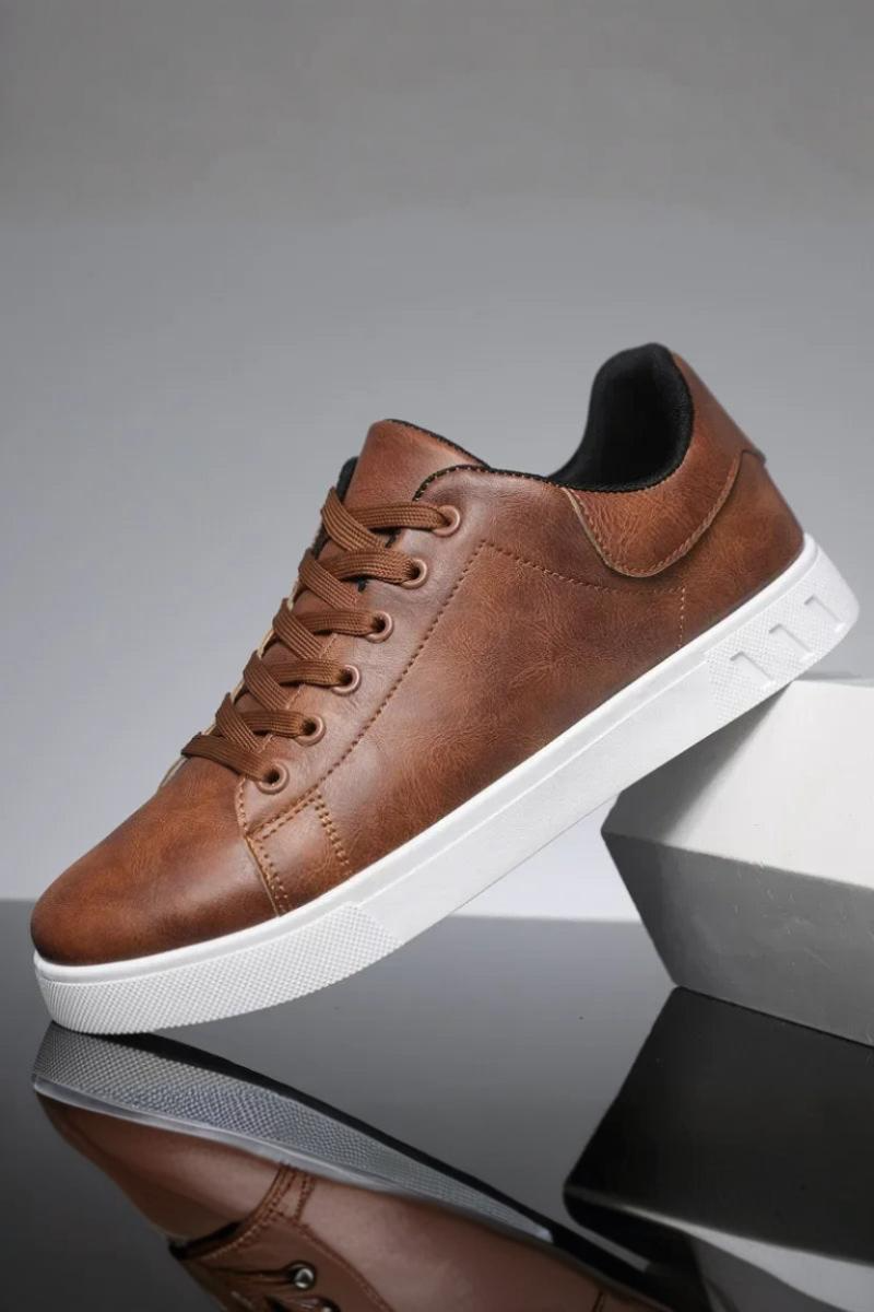 Liam | Minimalist Faux Low-top Lace-up Sneakers