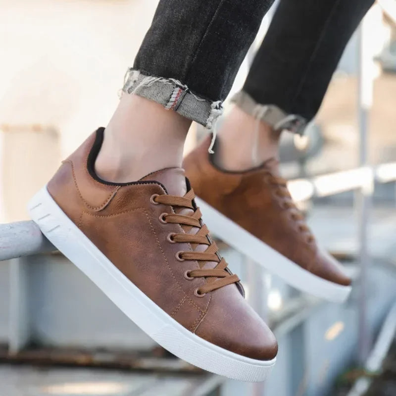 Liam | Minimalist Faux Low-top Lace-up Sneakers