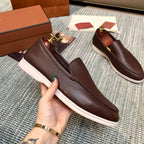Liam | Pebbled Slip-on Loafers with Contrast Sole