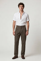 Liam | Pleated Straight Leg Tailored Dress Trousers