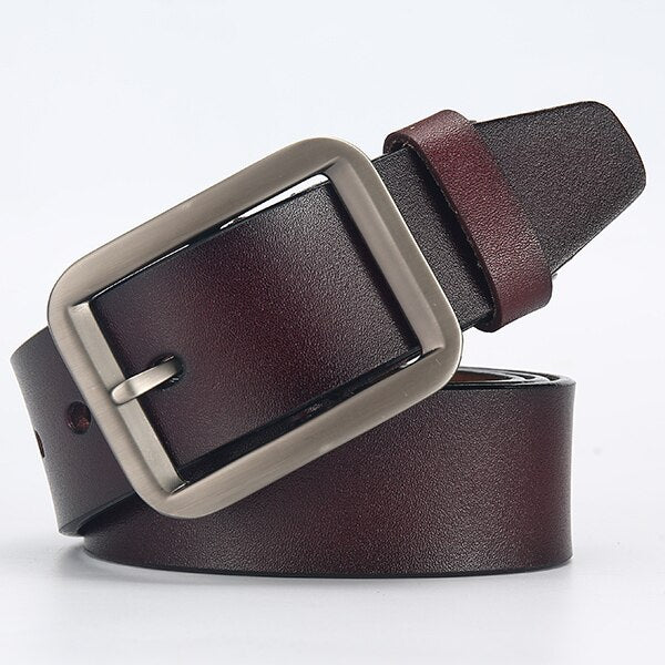 Kian | Rectangular Metal Buckle Classic Belt with Tapered Tip