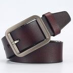 Kian | Rectangular Metal Buckle Classic Belt with Tapered Tip