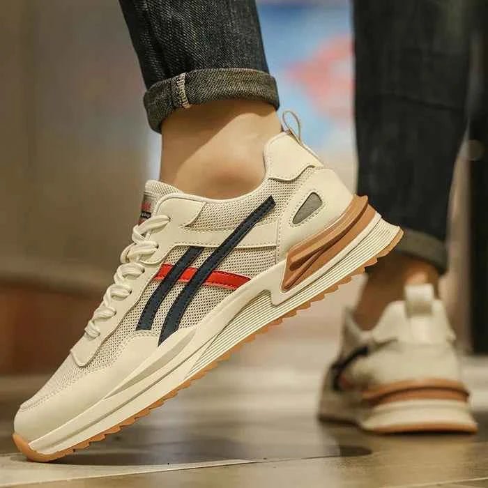 Gio | Retro Panel Lace-Up Sneakers with Chunky Sole