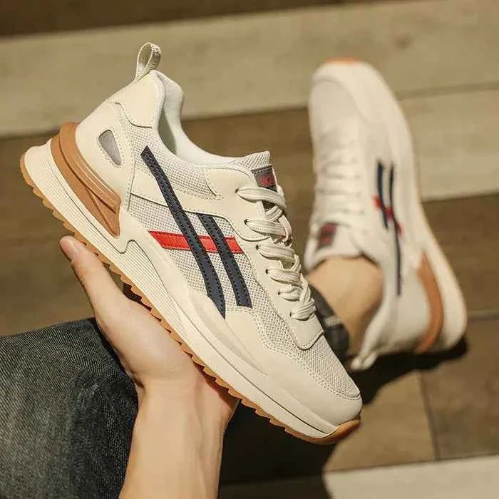 Gio | Retro Panel Lace-Up Sneakers with Chunky Sole