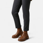 Lia | Ribbed Sock Chunky Block Heel Ankle Boots