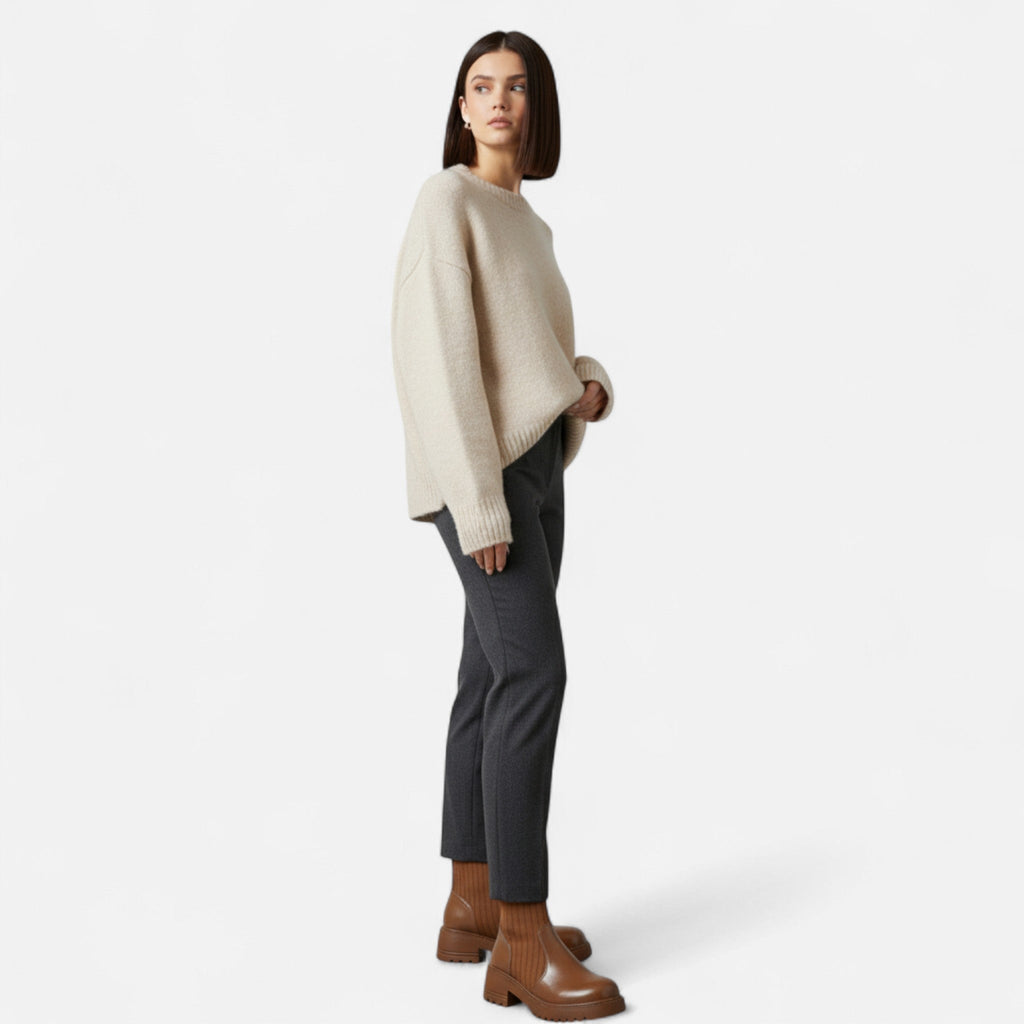 Lia | Ribbed Sock Chunky Block Heel Ankle Boots
